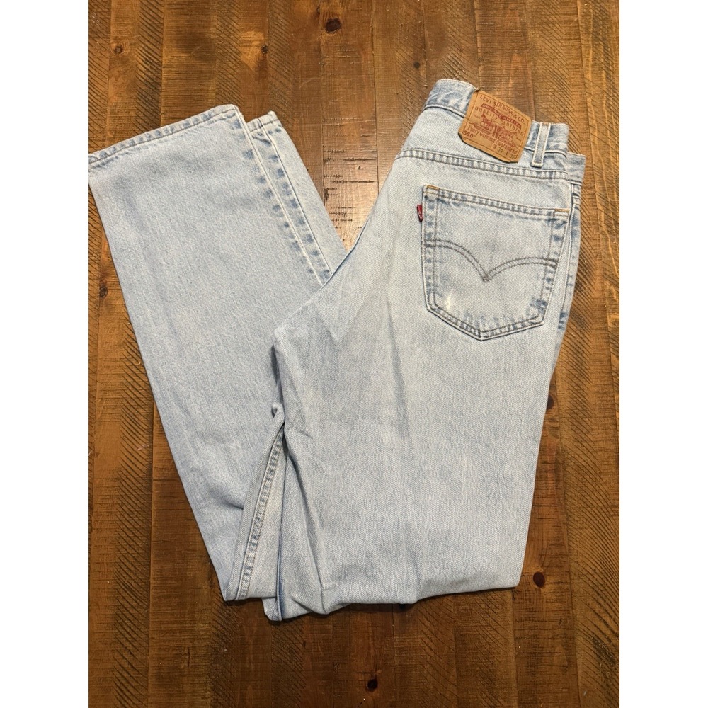 Vintage Levis 550 Denim Jeans Mens 34x36 Light Wash Relaxed Fit Tapered 90's
